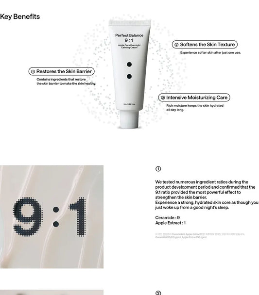 Apple Cera Overnight Calming Cream 50ml -nutritiva y calmante