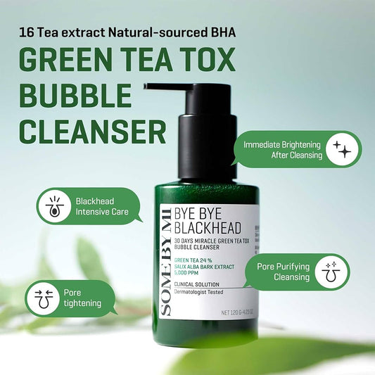 Bye Bye Blackhead 30 Days Miracle Green Tea Tox Bubble Cleanser 120g, 120 g