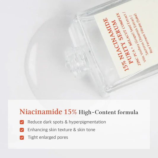 15% Niacinamide Purity Serum (30ml) - Reduce marcas post‑acné