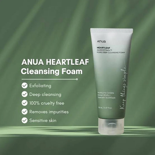 Heartleaf Quercetinol Pore Deep Cleansing Foam (150 ml)-purificante y calmante