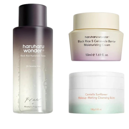 Haruharu Wonder Bundle– Cleansing Balm + Hyaluronic Toner + Ceramide Barrier Cream