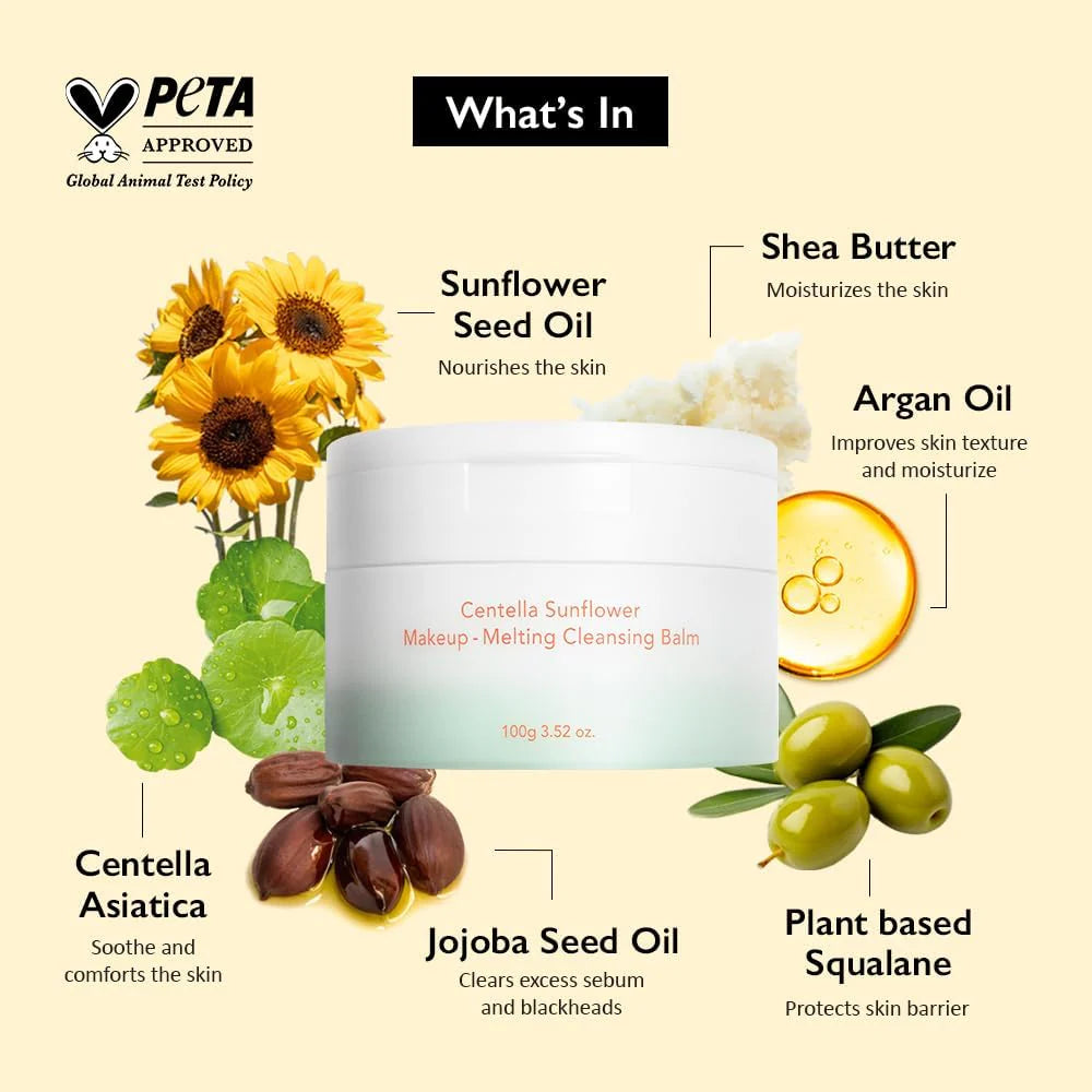 Centella Sunflower Makeup Melting Cleansing Balm 100g - limpiador suave y nutritivo