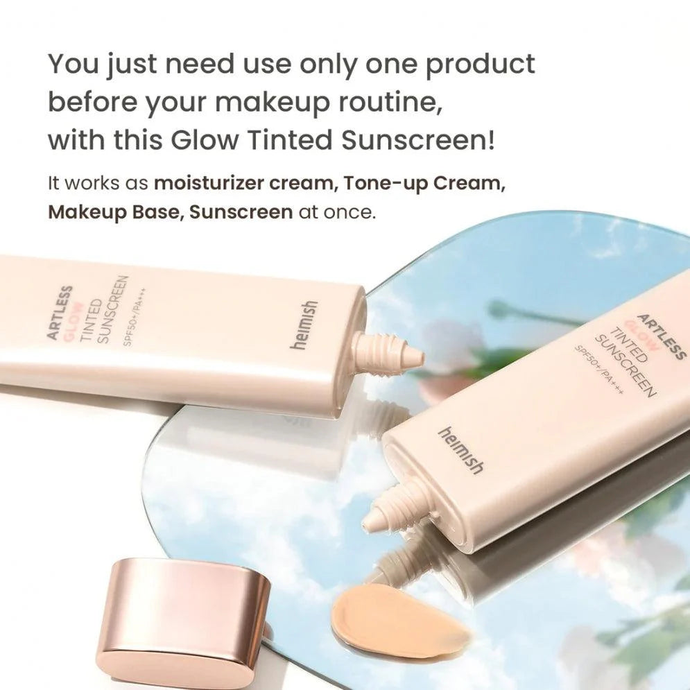 Artless Glow Tinted Sunscreen Shine Beige SPF50+, 40ml - brillo natural