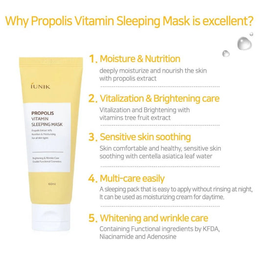 Propolis Vitamin Sleeping Mask 60ml : nutritiva y reparadora
