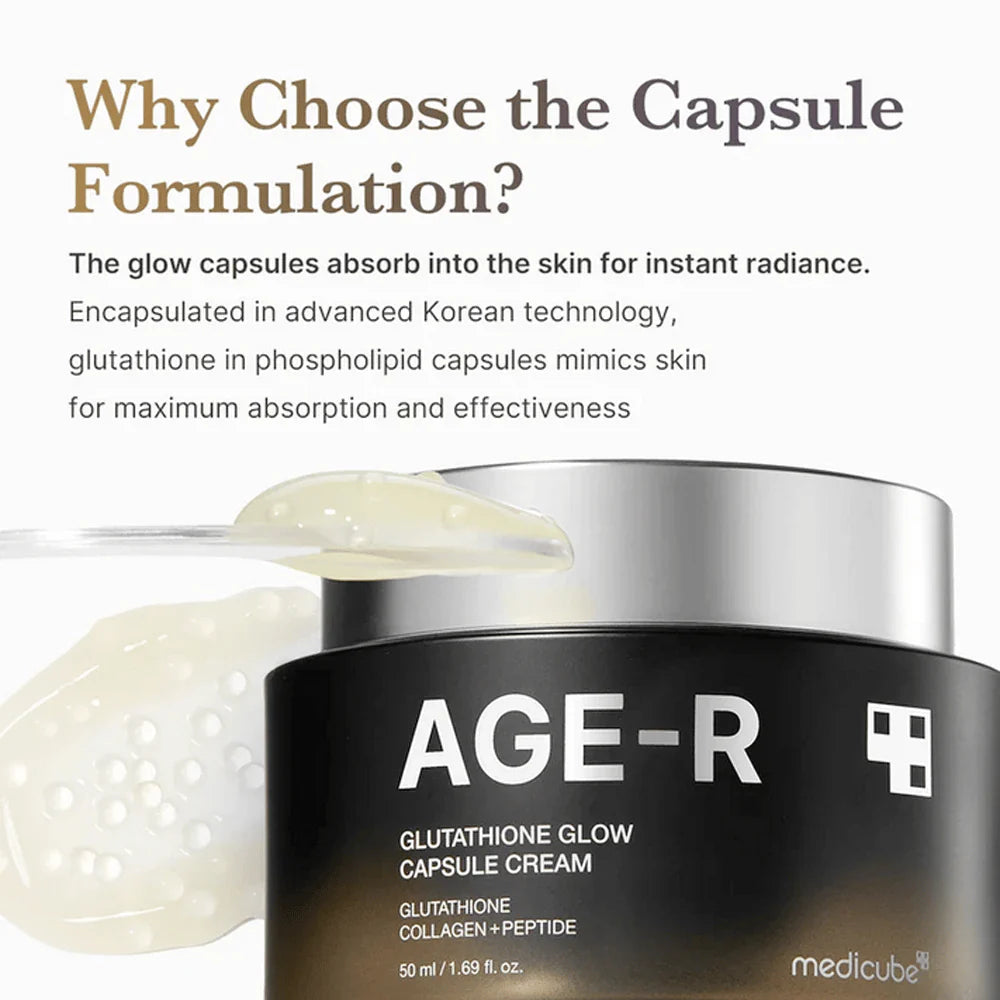 AGE-R Glutathione Glow Capsule Cream (50ml) : ilumina y reafirma la piel