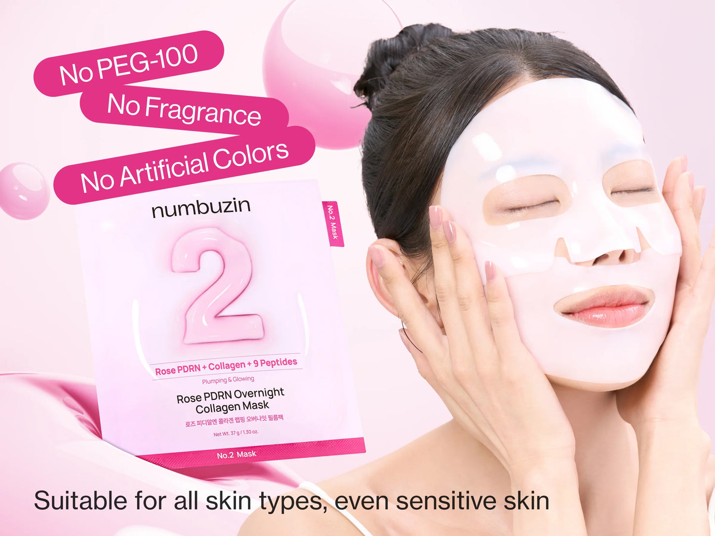 No.2 Rose PDRN Overnight Collagen Mask - nutre, reafirma y restaura