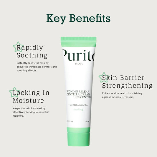 Wonder Releaf Centella Cream Unscented 50ml - calma y fortalece