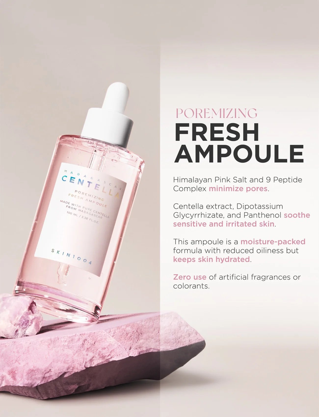 Madagascar Centella Poremizing Fresh Ampoule 50ml – Sérum reductor de poros