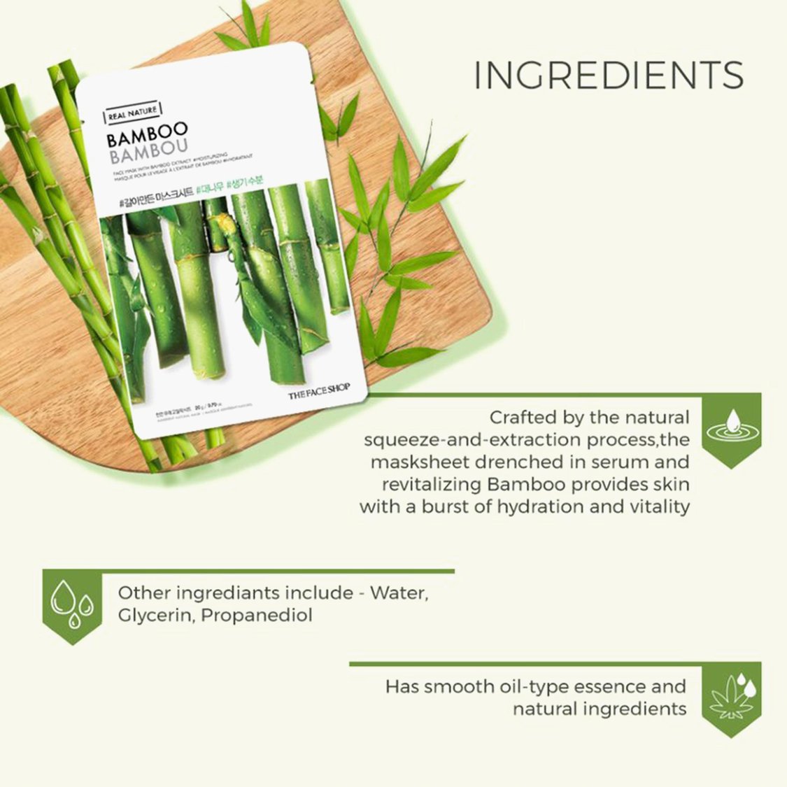 Real Nature Bamboo Mask - Hidratación profunda