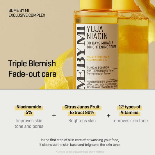 Yuja Niacin 30 Days Miracle Brightening Toner 150ml – Brillo y corrección de pigmentación