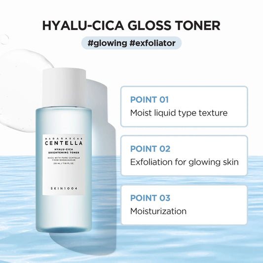 Madagascar Centella Hyalu-Cica Brightening Toner 210ml – Tónico exfoliante hidratante