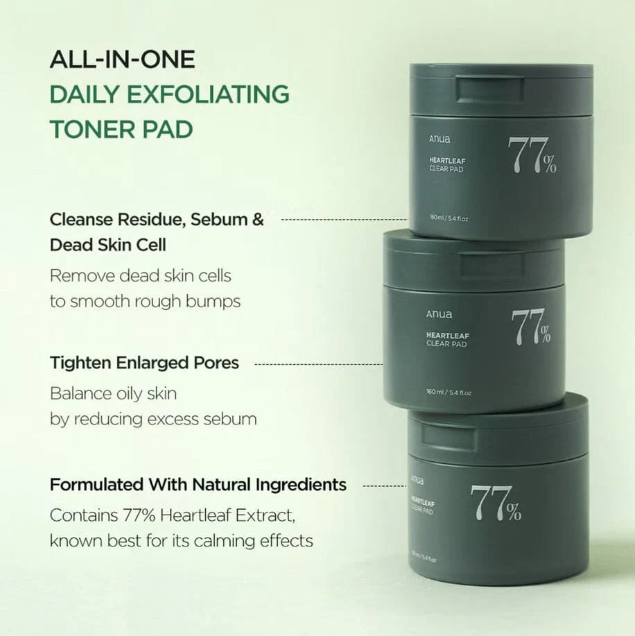 Heartleaf 77% Toner Pad 160ml - Reduce rojeces