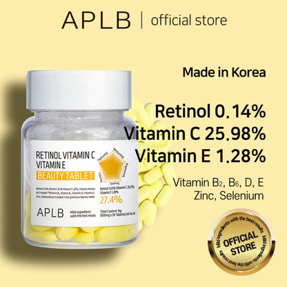 Retinol Vitamin C Vitamin E Beauty Tablet - firmeza y elasticidad 