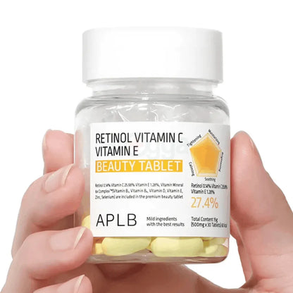 Retinol Vitamin C Vitamin E Beauty Tablet - firmeza y elasticidad 