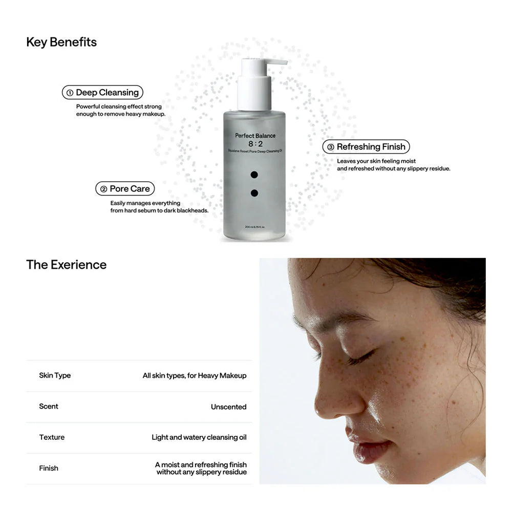 Squalene Reset Pore Deep Cleansing Oil -suaviza la textura