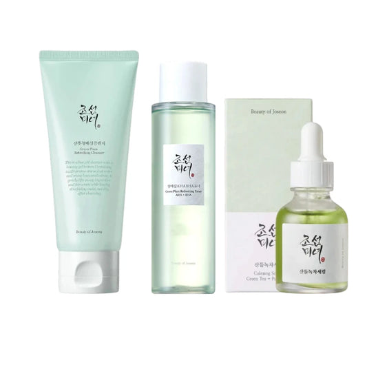 Beauty of Joseon Bundle– Green Plum Refreshing Cleanser + Green Plum Refreshing Toner + Green Tea & Panthenol Serum Bundle