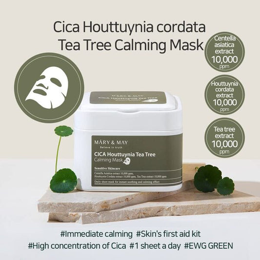CICA Houttuynia Tea Tree Calming Mask (30EA) -  Calma irritaciones 