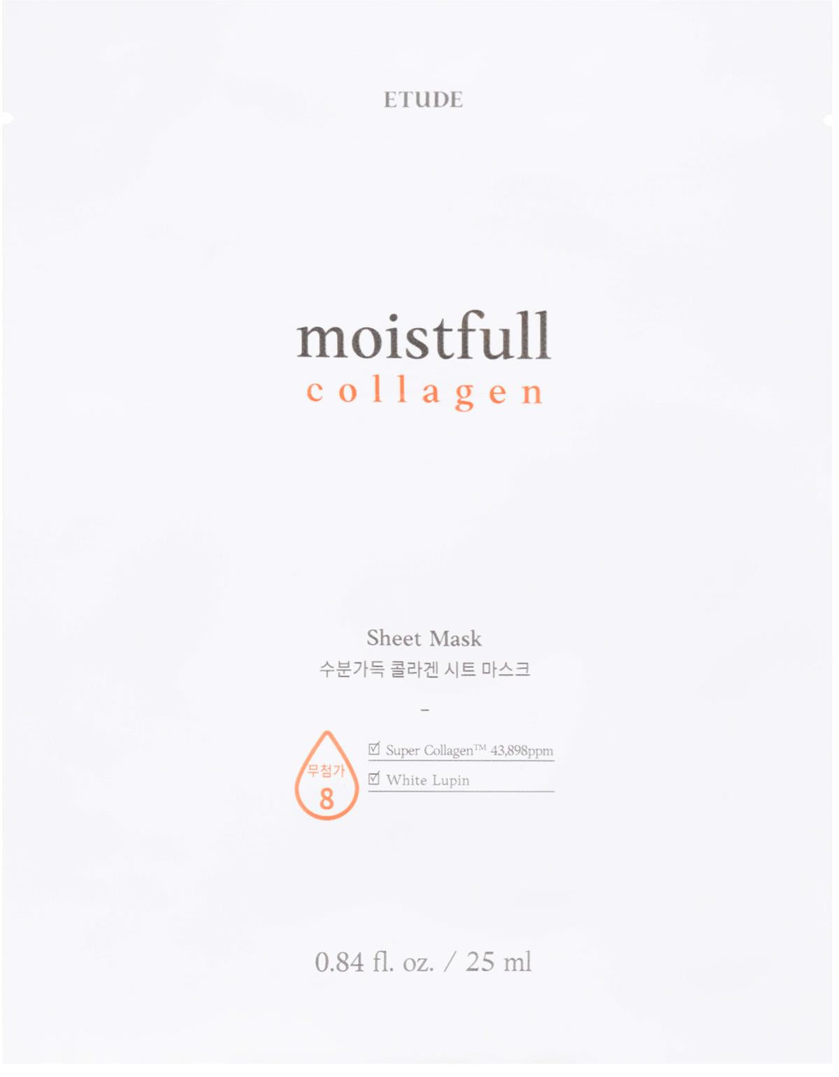  ETUDE Moistfull Collagen Sheet Mask - intensamente hidratante