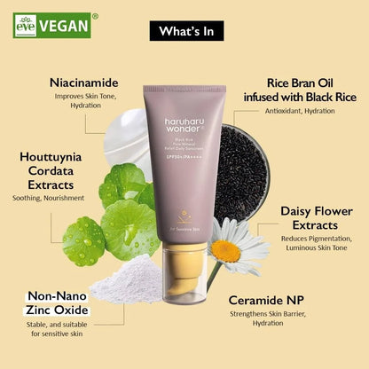  Black Rice Pure Mineral Relief Daily Sunscreen (50ml) – suave y calmante