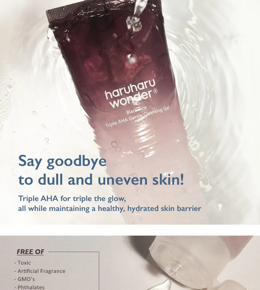Black Rice Triple AHA Gentle Cleansing Gel (100 ml) – Exfoliación Suave 