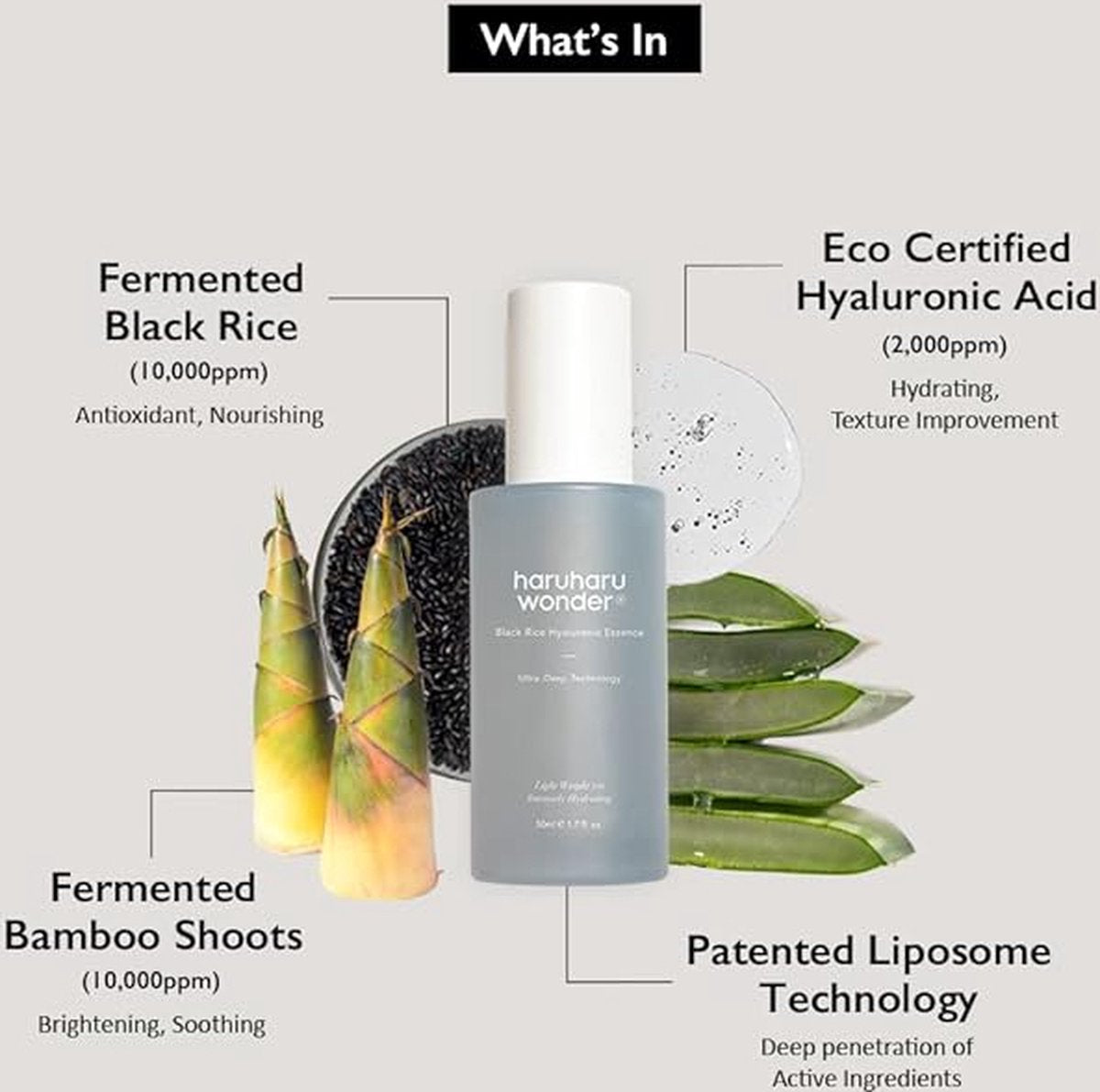 Black Rice Hyaluronic Essence (50ml) - ligera y hidratante