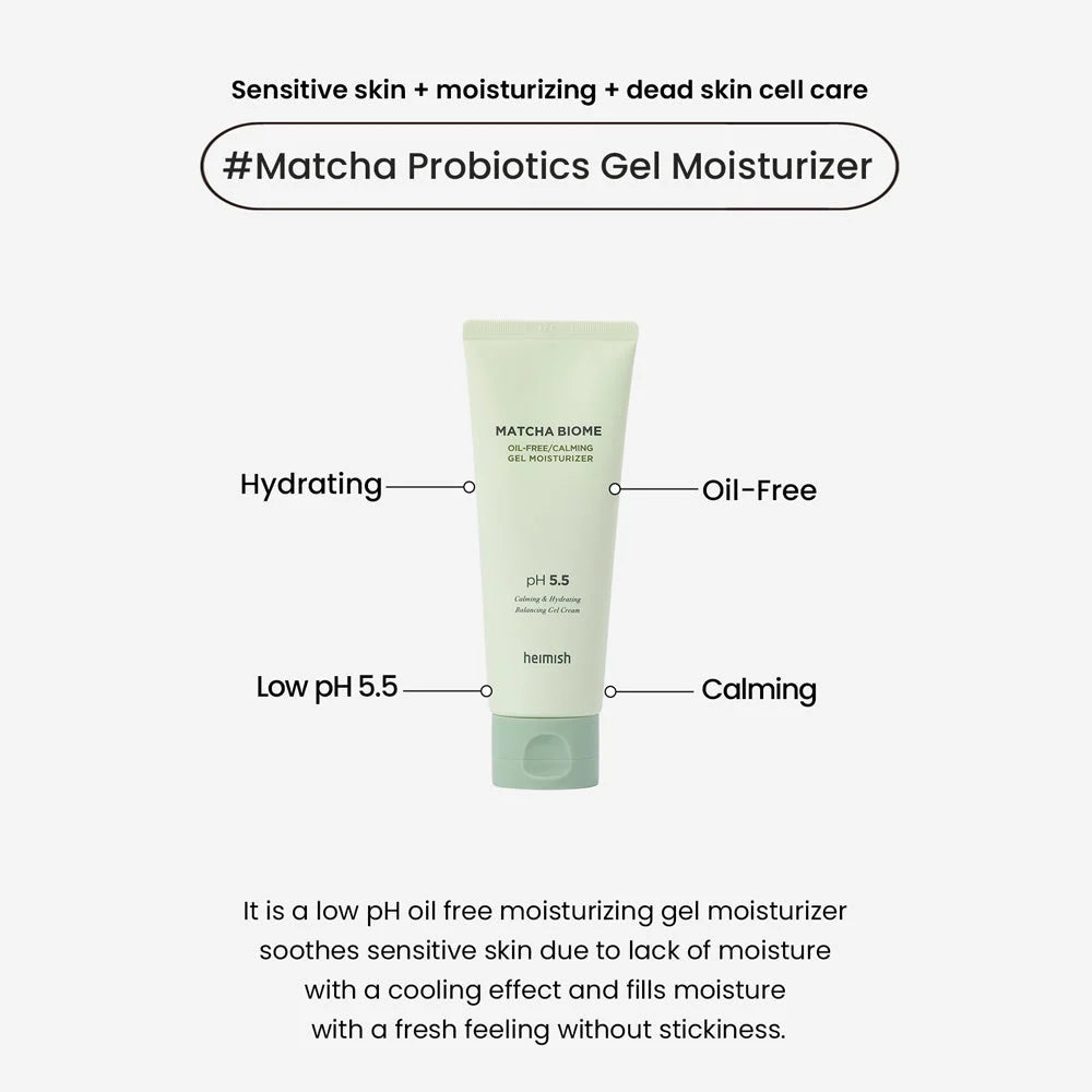 Matcha Biome Oil-Free Calming Gel Moisturizer 100ml -  hidratación fresca 