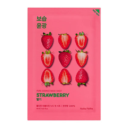  Pure Essence Mask Sheet Strawberry 20ml  – Iluminadora y Nutritiva