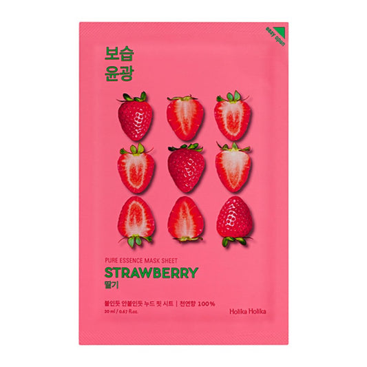  Pure Essence Mask Sheet Strawberry 20ml  – Iluminadora y Nutritiva