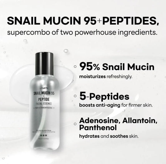 Snail Mucin 95 + Peptide Essence 50ml – Hidratante y Reparadora 