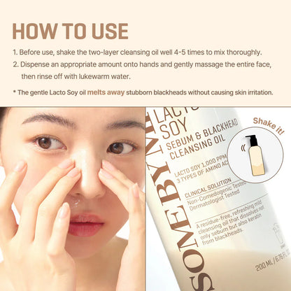 Lactosoy Sebum & Blackhead Cleansing Oil 200ml  200 ml – Purificante de Poros