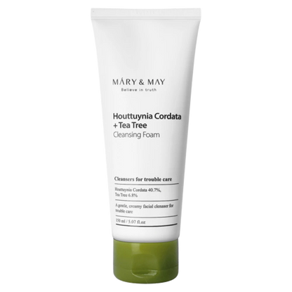Houttuynia Cordata + Tea Tree Cleansing Foam – Limpieza profunda y calmante (150 ml)