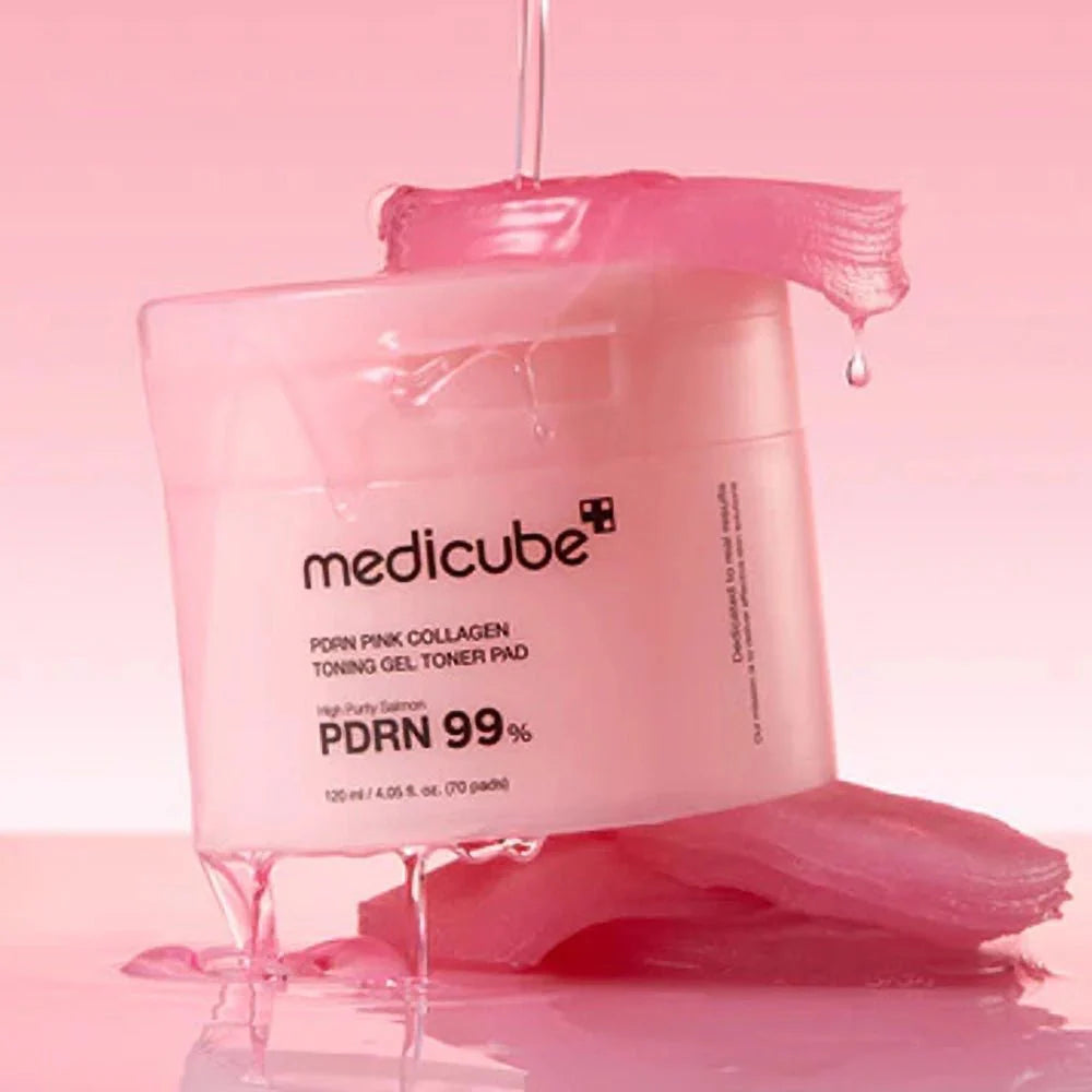 PDRN Pink Collagen Toning Gel Toner Pad (70 unidades) : hidratantes y reafirmantes 