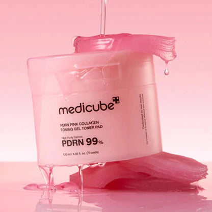 PDRN Pink Collagen Toning Gel Toner Pad (70 unidades) : hidratantes y reafirmantes 