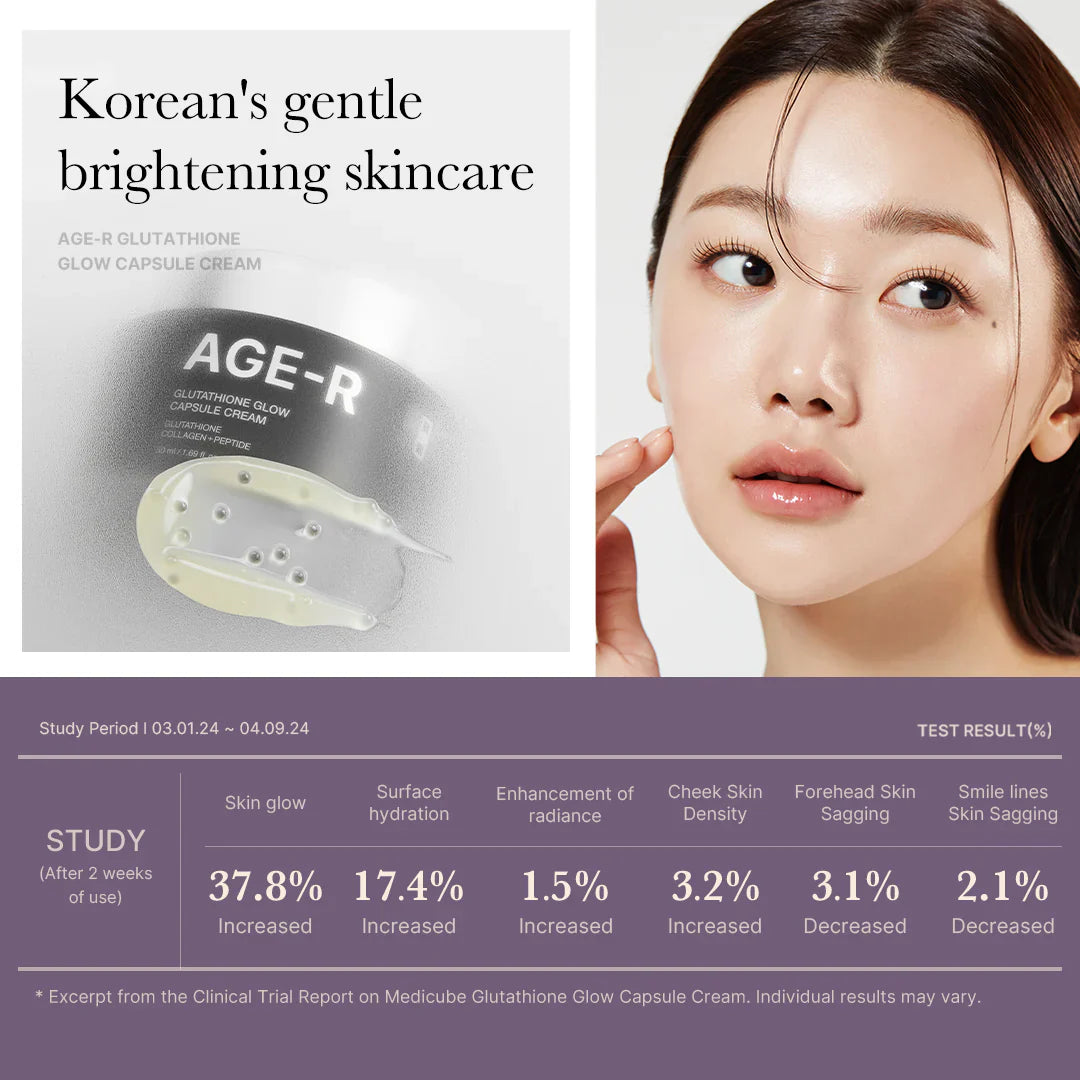 AGE-R Glutathione Glow Capsule Cream (50ml) : ilumina y reafirma la piel 