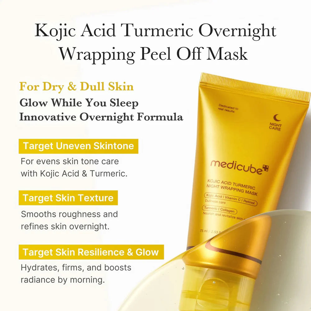 Kojic Acid Turmeric Night Wrapping Mask (75ml): ilumina y reafirma 