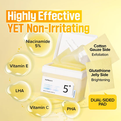 No.5 Vitamin-Niacinamide Concentrated Pad (70 stuks) - Ilumina y suaviza