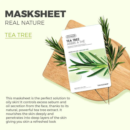 Real Nature Tea Tree Mask 20g  – Mascarilla de tejido purificante