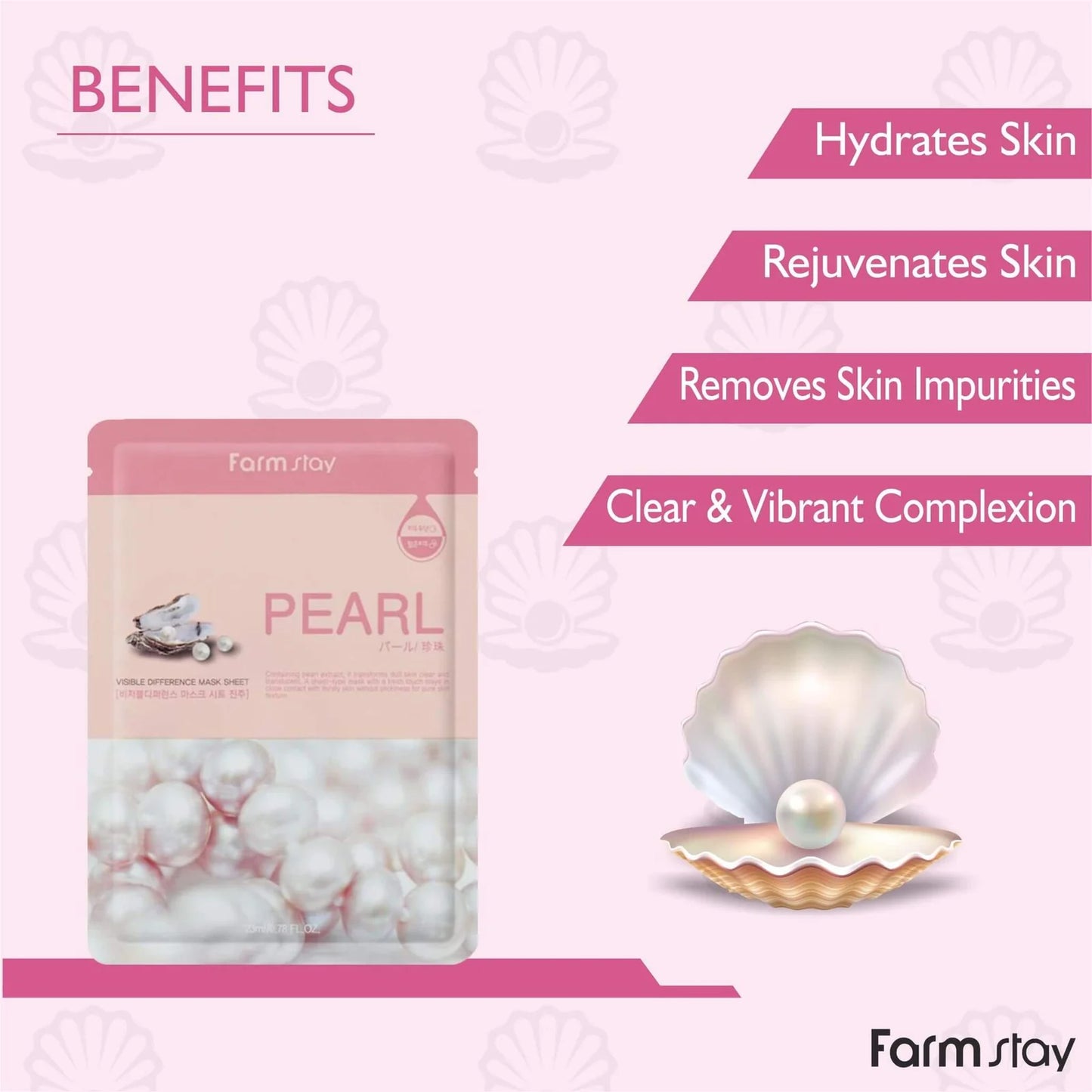 Visible Difference Mask Sheet Pearl 1ea 23g -iluminadora e hidratante
