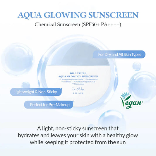 Aqua Glowing Sunscreen SPF50+ PA++++ (45ml) - ilumina y hidrata