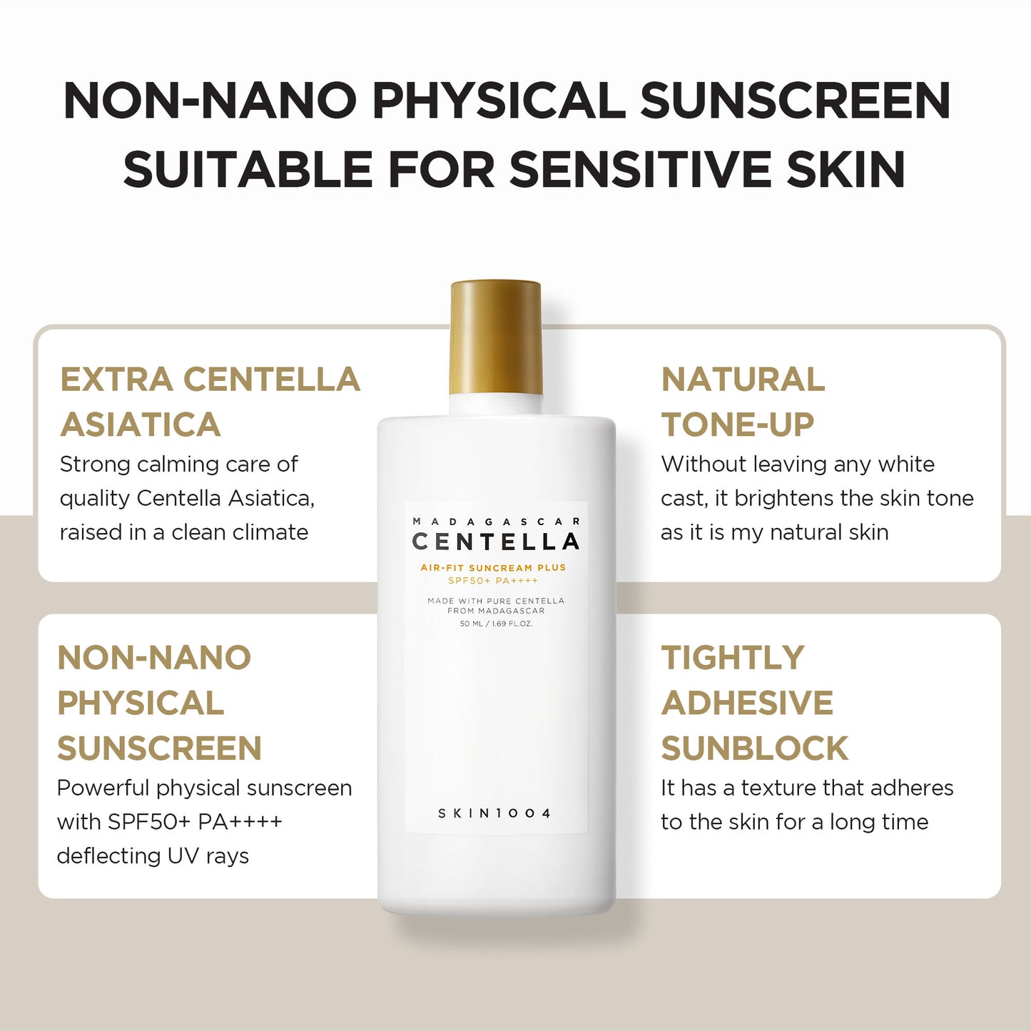 Madagascar Centella Air-Fit Suncream Plus 50ml – crema solar calmante